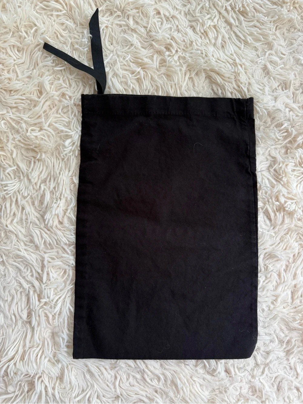 CHANEL Black Cotton Drawstring Dust Bag Shoe Handbag Storage Pouch 9” x 13”